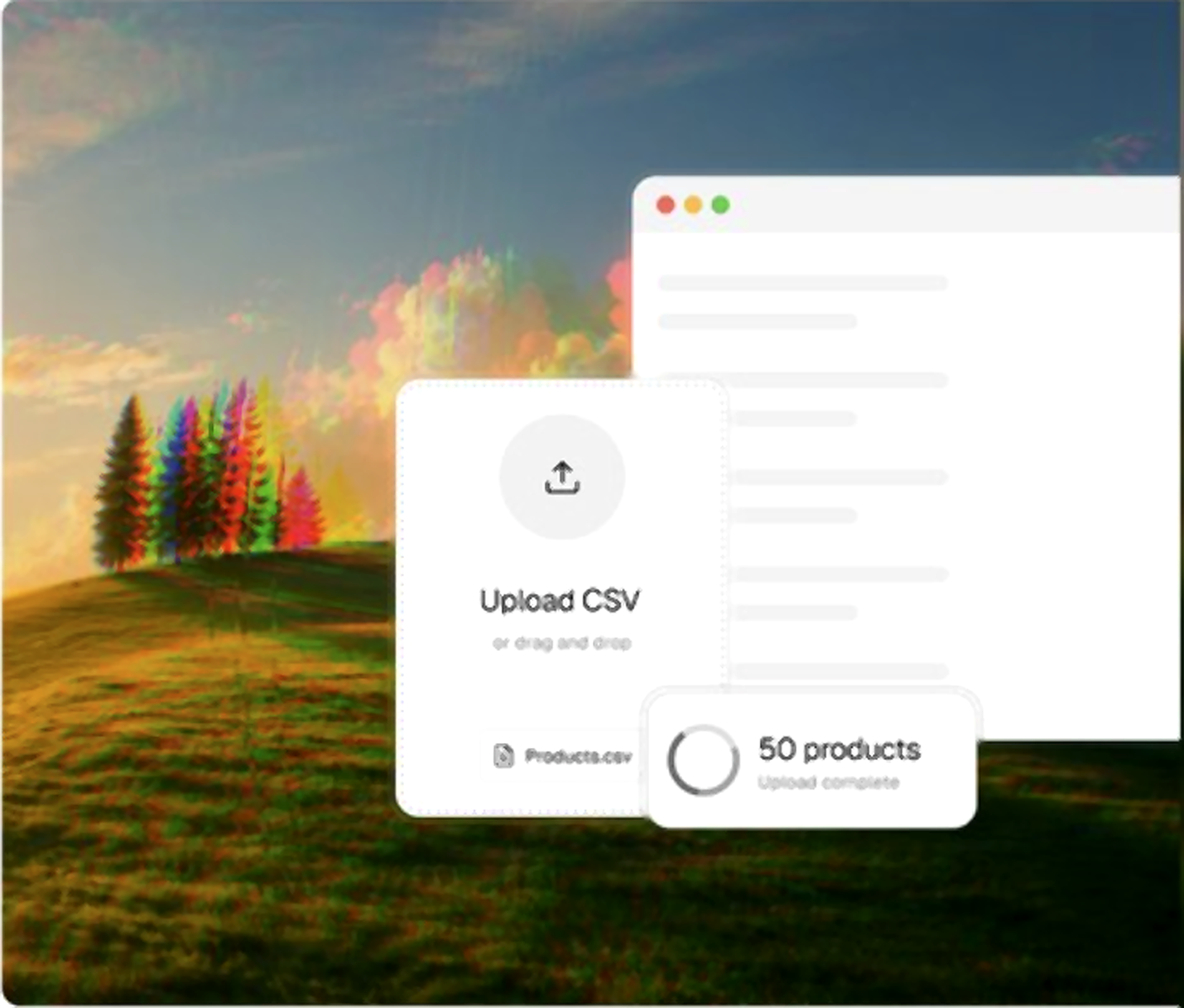 CSV upload product description interface preview